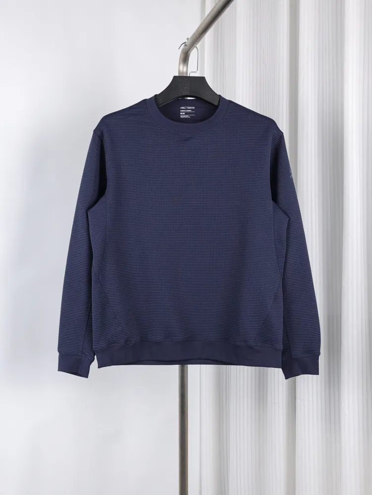 Waffle Knit Minimal Embroidered Logo Pullover