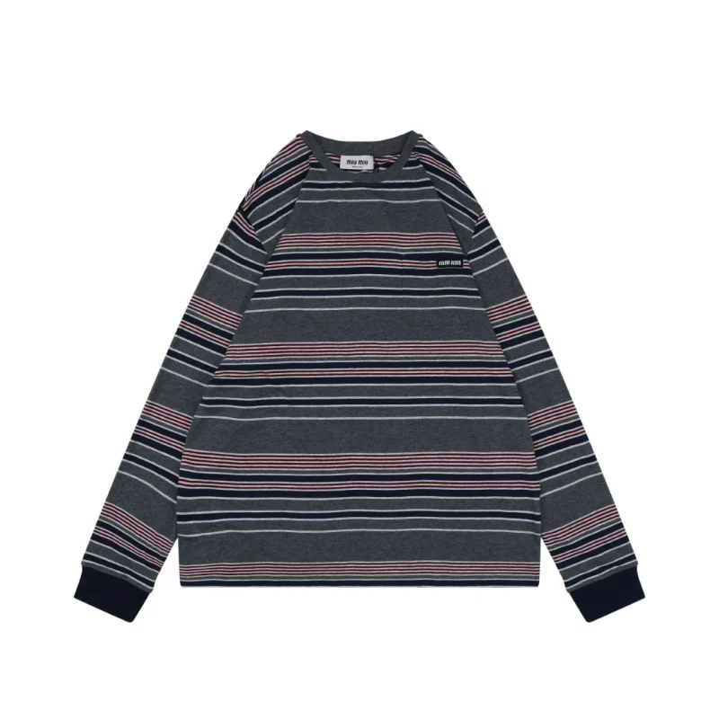 Automne Striped Long Sleeve Knit Top