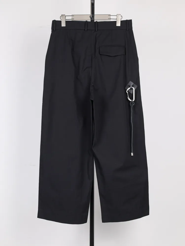 D-Buckle Cotton Tailored Trousers - Back