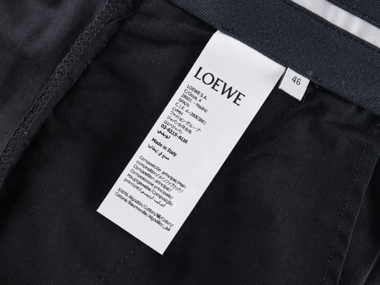 D-Buckle Cotton Tailored Trousers - Label