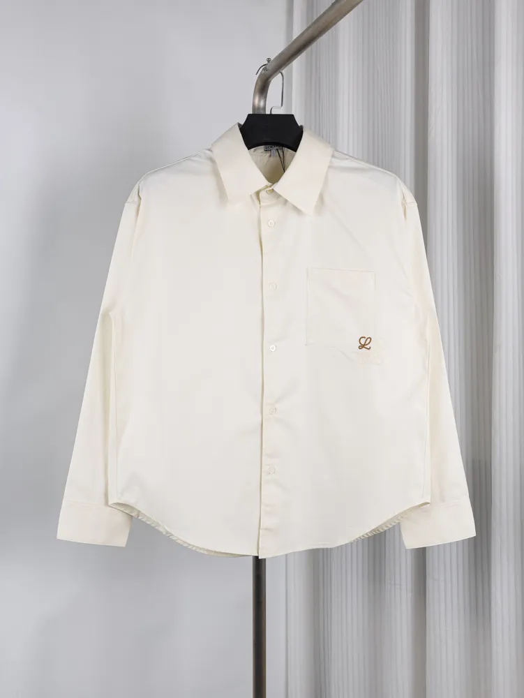 Embroidered Cotton Button-Up Shirt