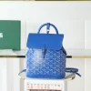 Goyard Aln Mini Backpack, Button Style, Blue. Dimensions: 19*20*9 cm
