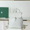 Goyard Aln Mini Backpack, Button Style, White. Dimensions: 19*20*9 cm