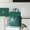 Goyard Aln Mini Backpack with Button Design, Green. Dimensions: 19*20*9 cm