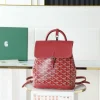 Goyard Aln Mini Backpack with Button Design, Red. Dimensions: 19*20*9 cm