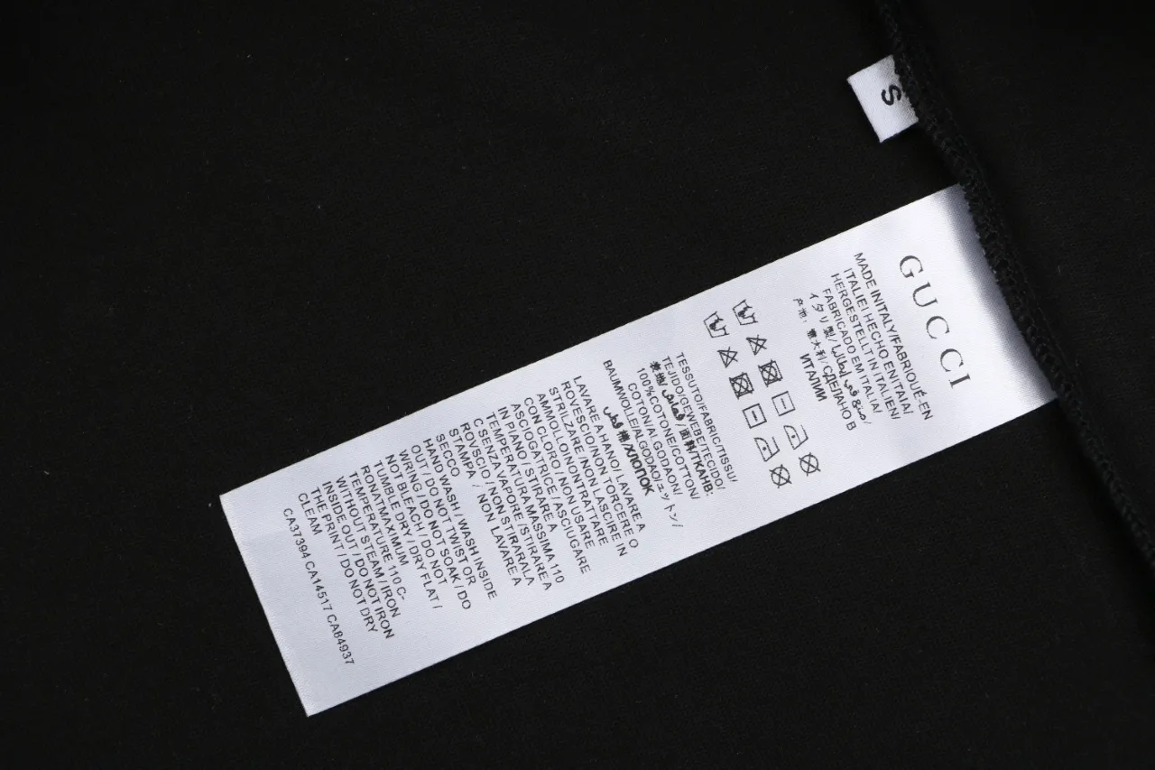 Gradient Crystal Double G Cotton T-Shirt - Label