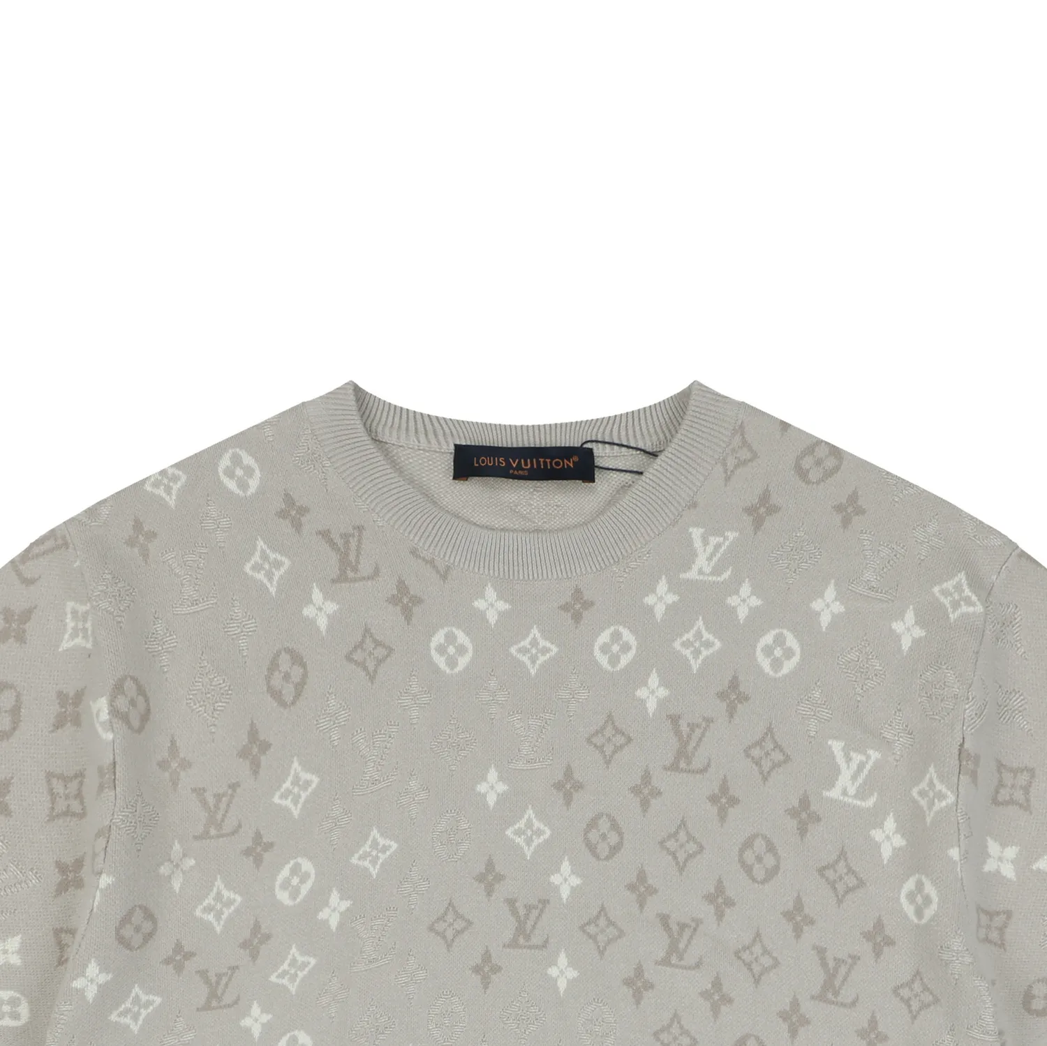 Gradient Monogram Jacquard Knit T-Shirt - Neckline