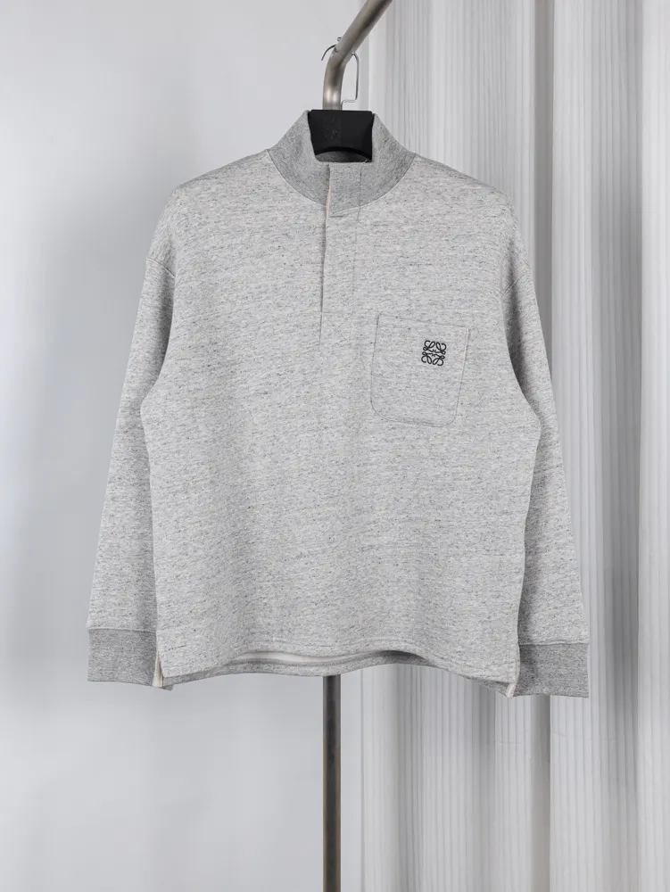 Speckled Half-Zip Stand Collar Sweatshirt