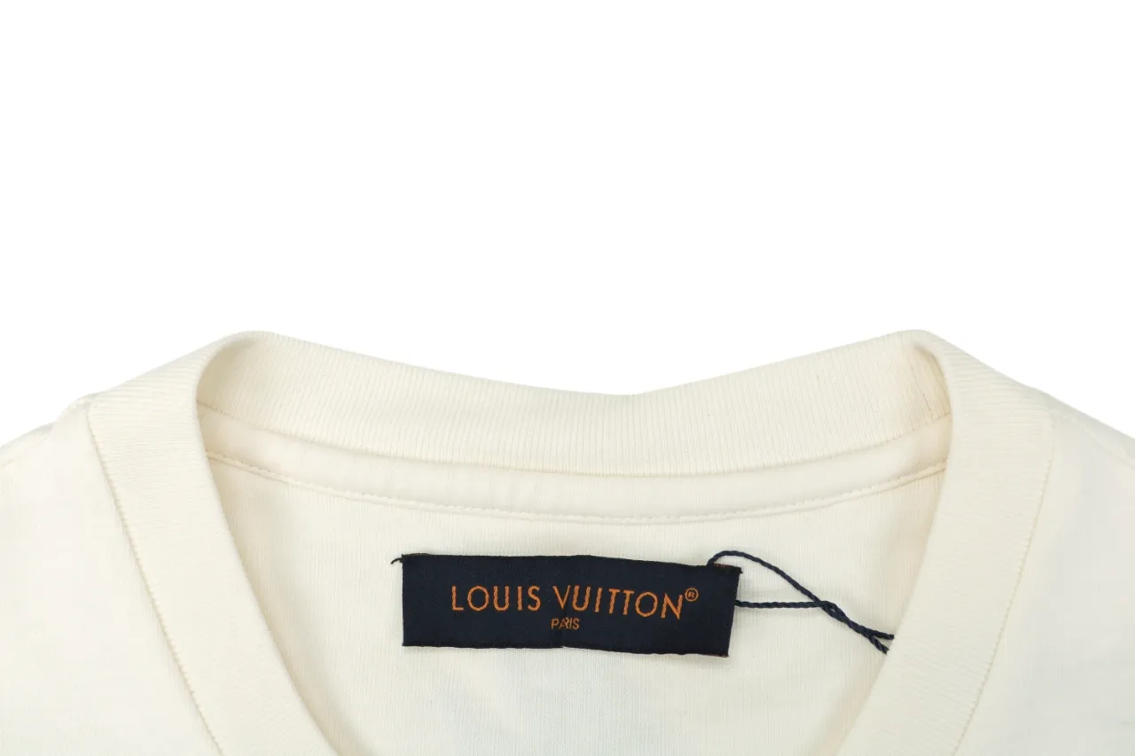 Light Blue Monogram Jacquard T-Shirt - Close up neck