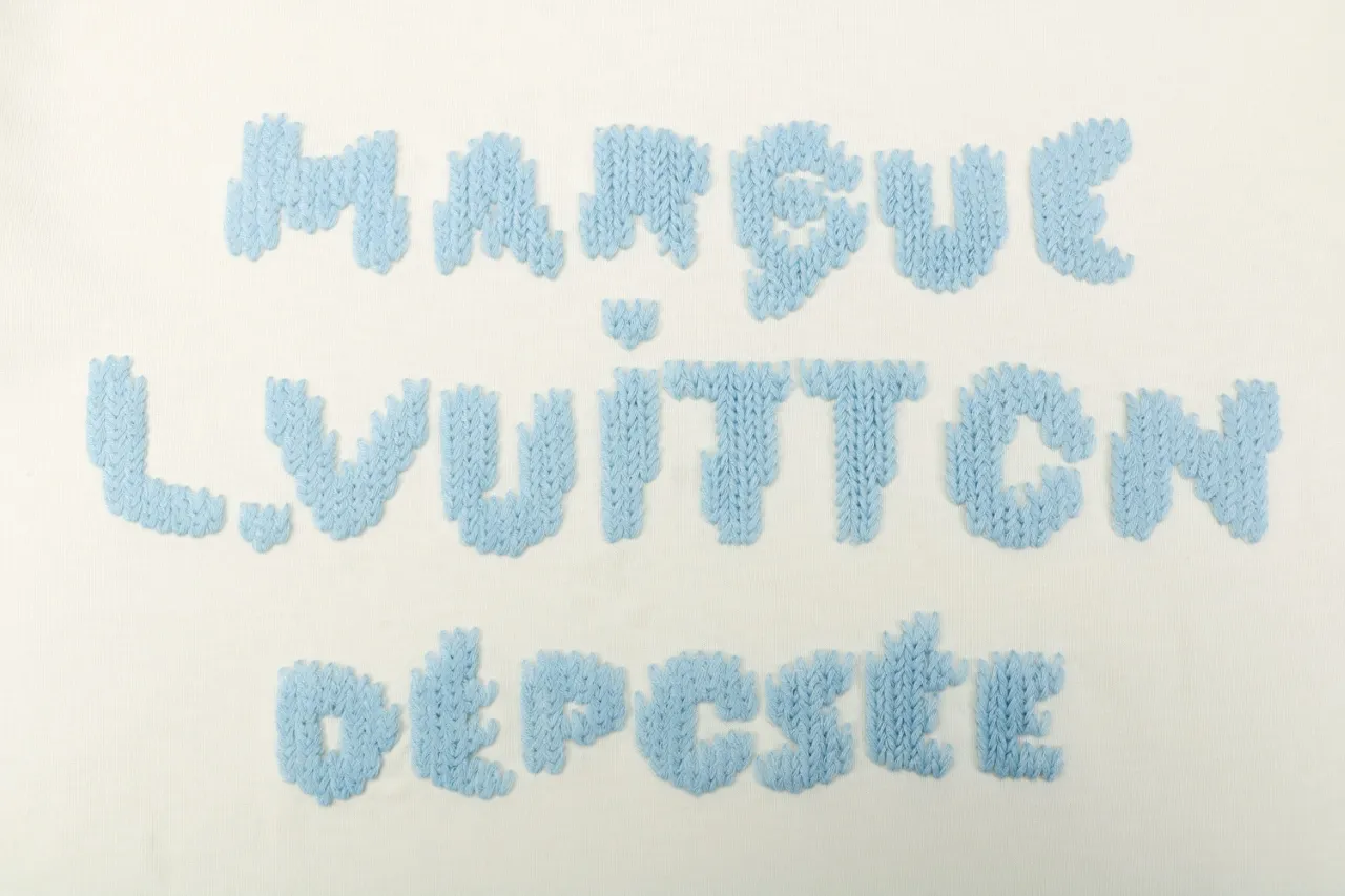 Light Blue Monogram Jacquard T-Shirt - Design logo 1