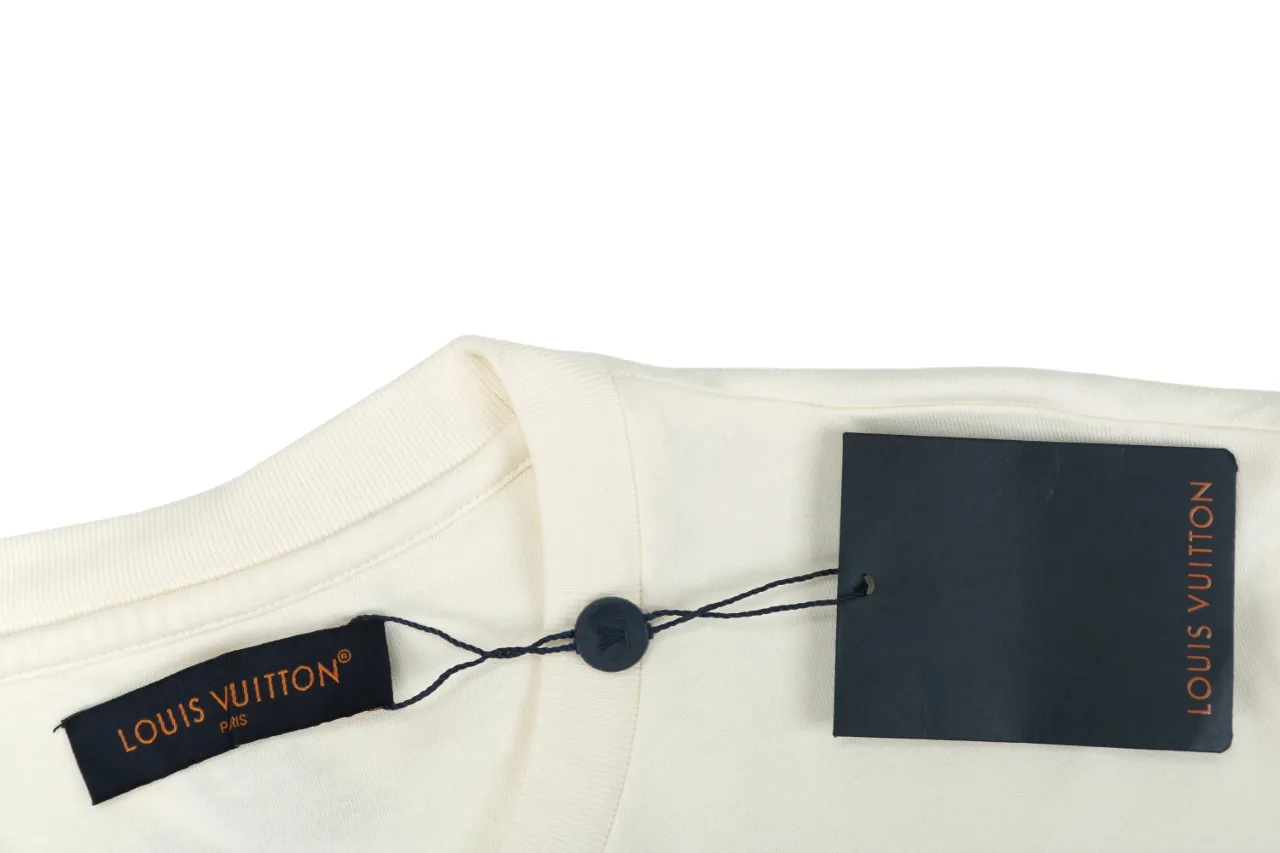 Light Blue Monogram Jacquard T-Shirt - Neck and tag