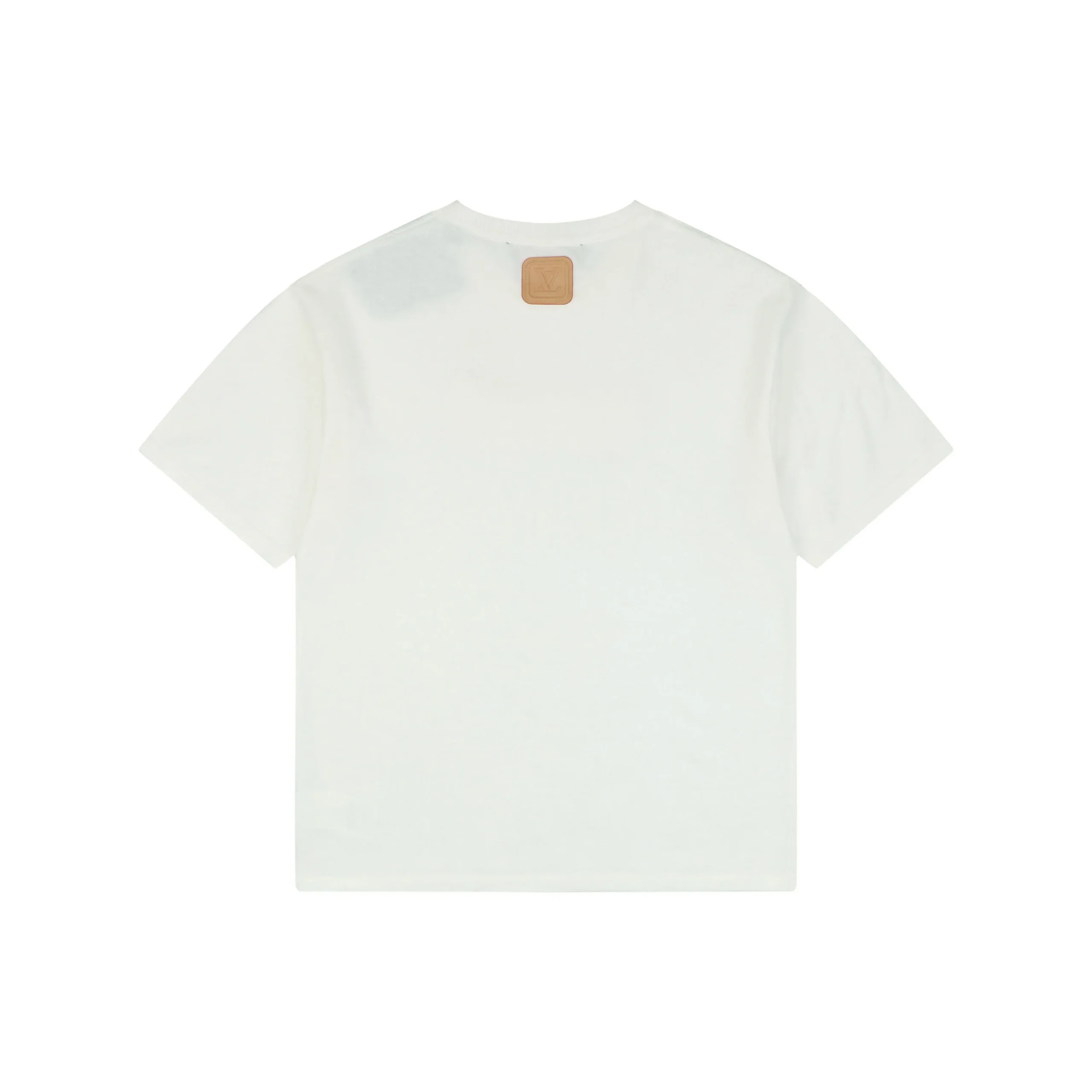 Monogram Jacquard Leather Patch Cotton T-Shirt - Back