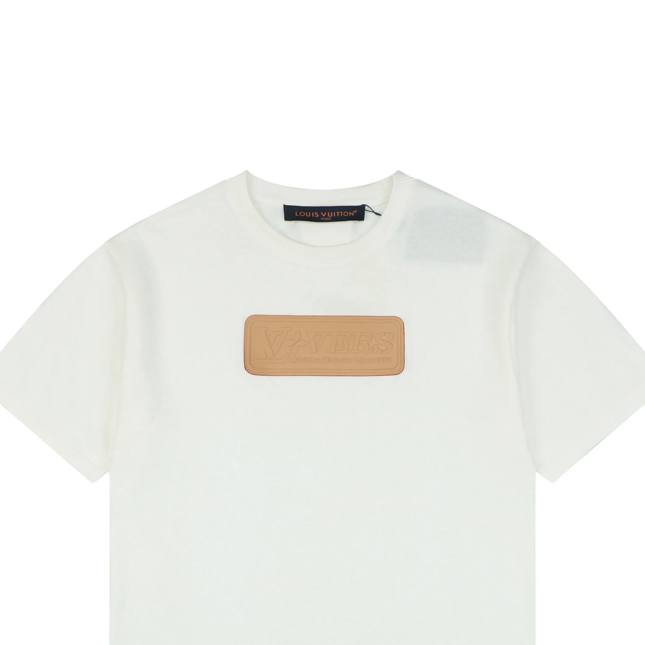 Monogram Jacquard Leather Patch Cotton T-Shirt - Details 2