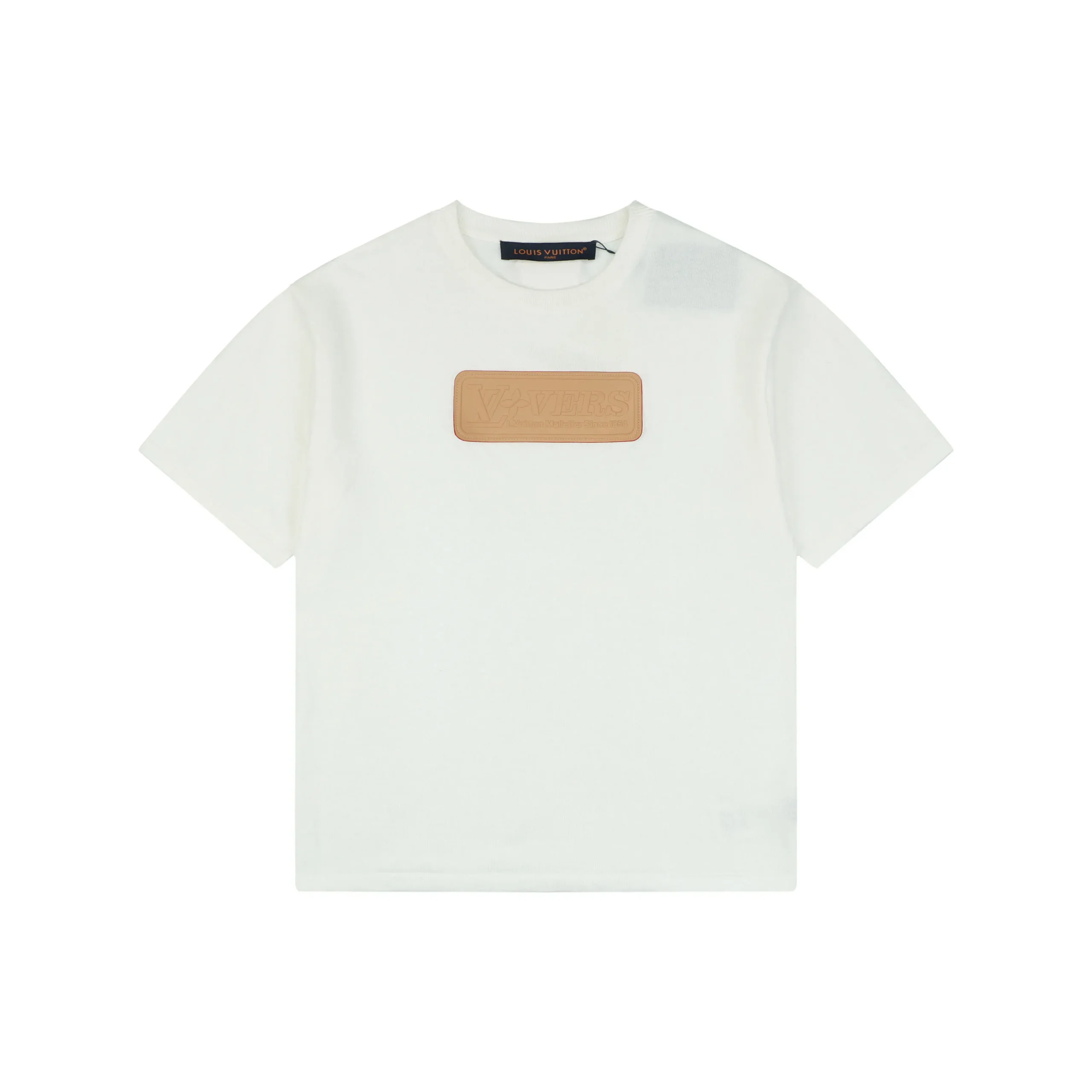 Monogram Jacquard Leather Patch Cotton T-Shirt