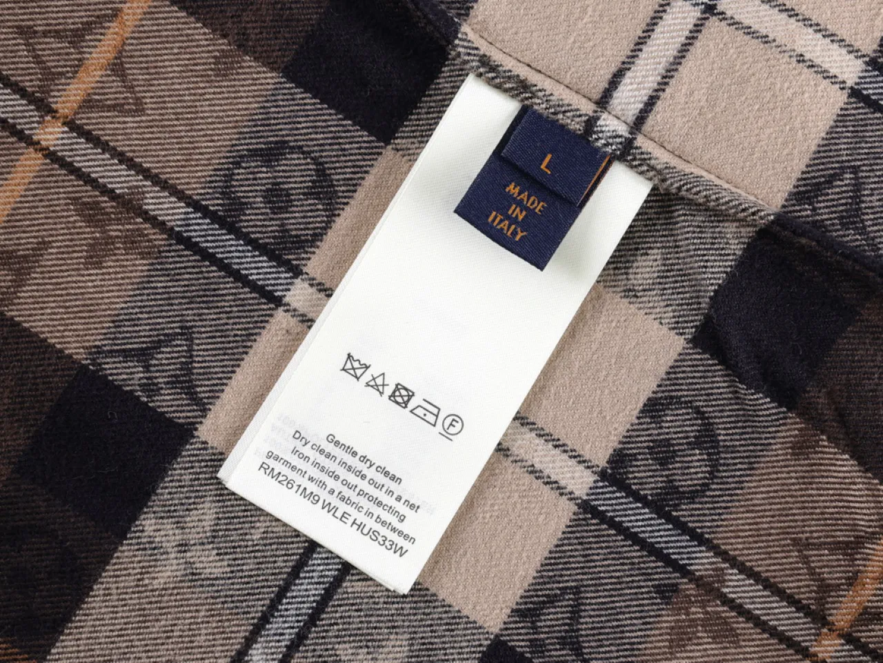 Monogram Tartan Flannel Plaid Shirt - Label