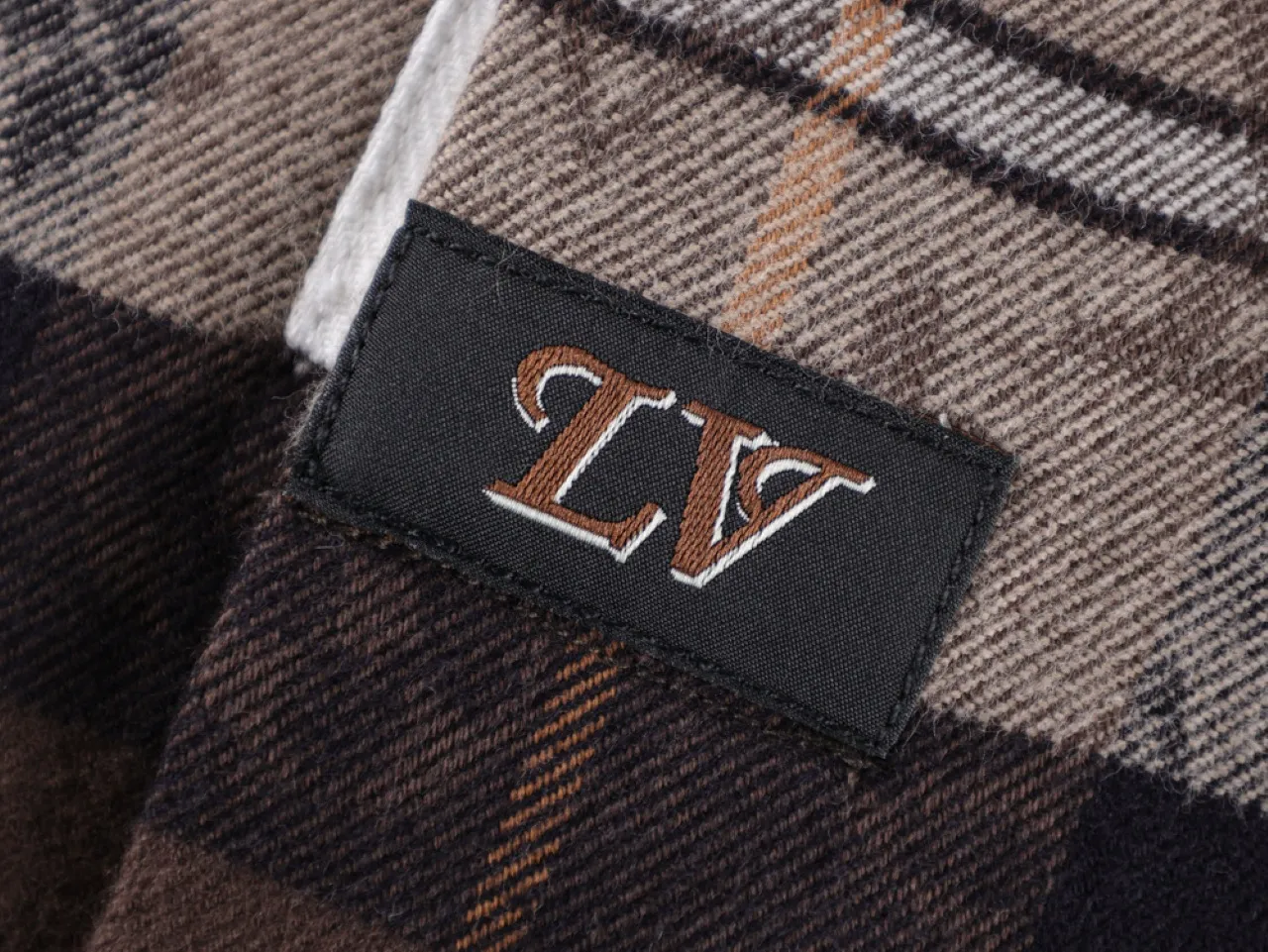 Monogram Tartan Flannel Plaid Shirt - Logo