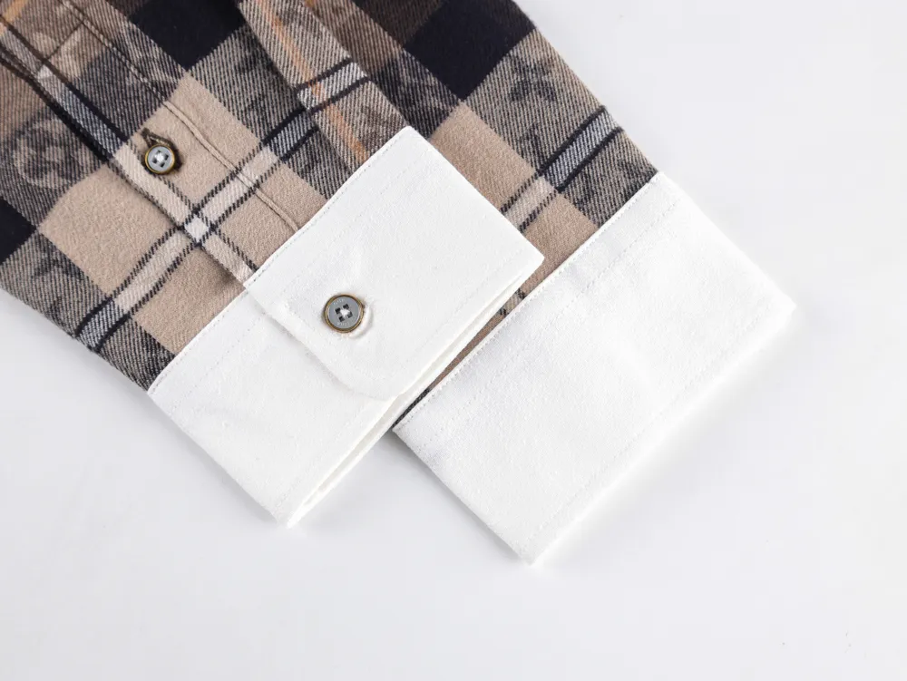 Monogram Tartan Flannel Plaid Shirt - Sleeve