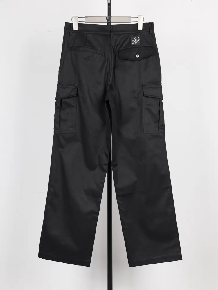 Multi-Pocket Embroidered Cargo Pants