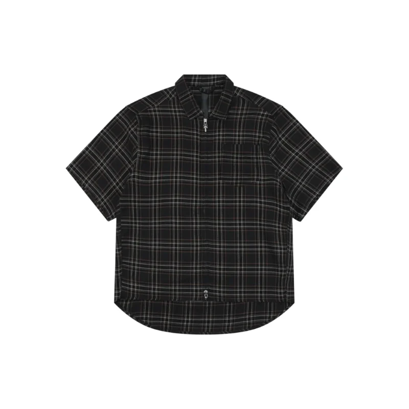 Plaid Cotton Oversized Short Sleeve T-Shirt