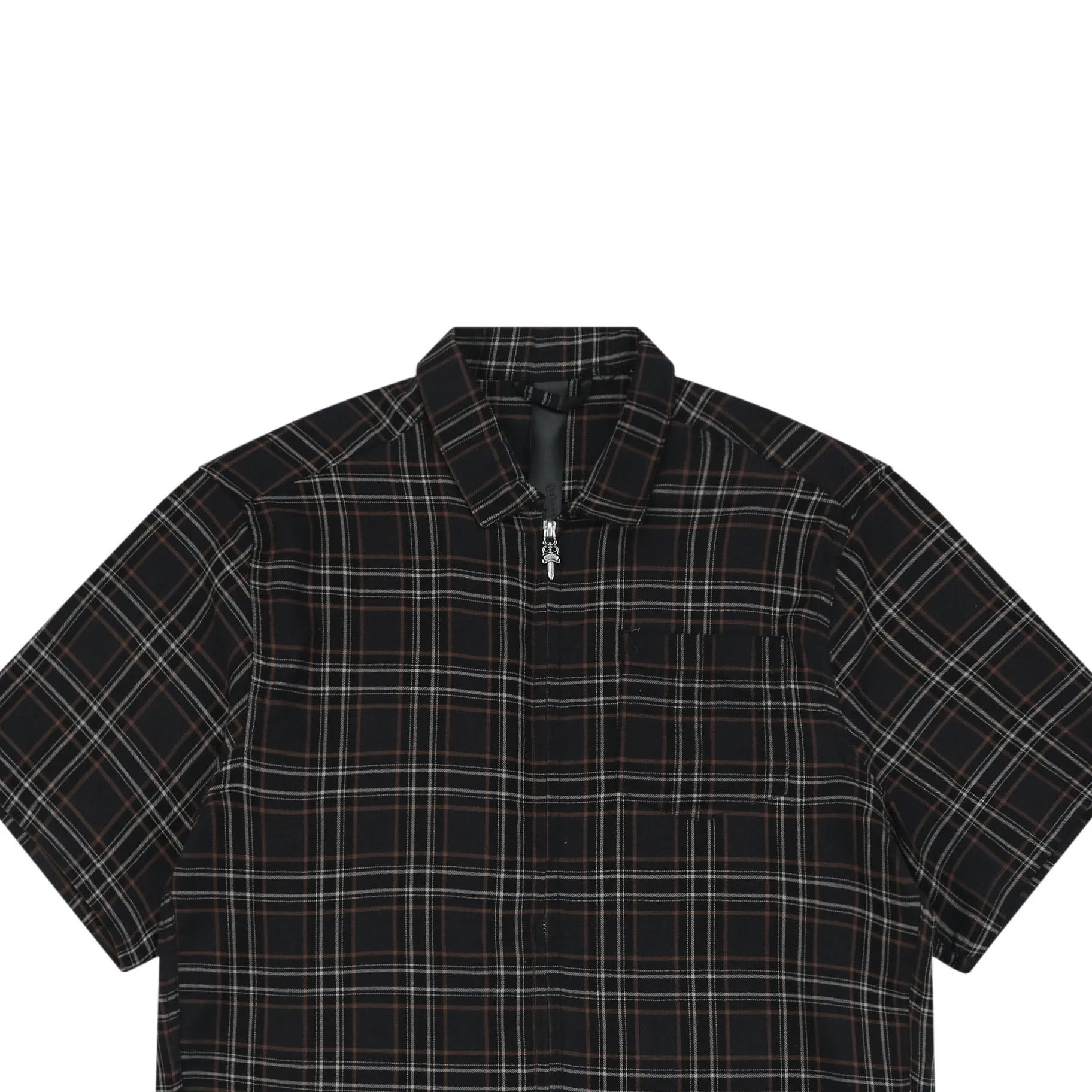 Plaid Cotton Oversized Short Sleeve T-Shirt - Details