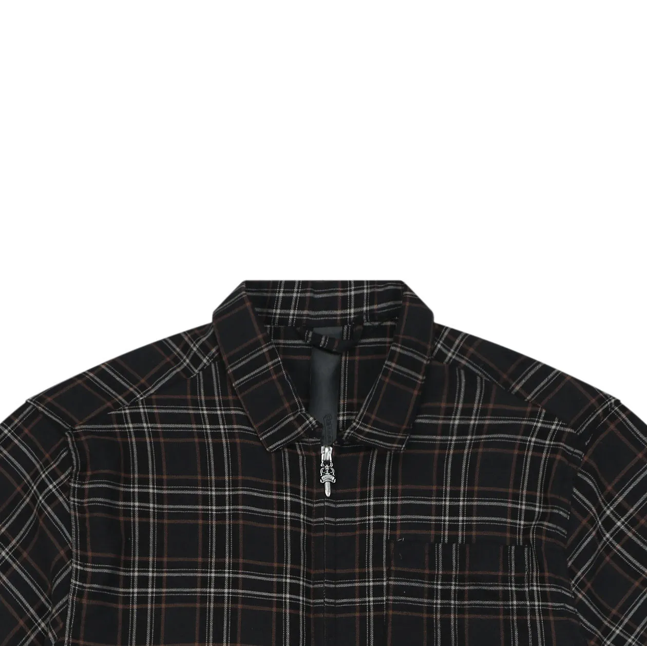 Plaid Cotton Oversized Short Sleeve T-Shirt - Neckline