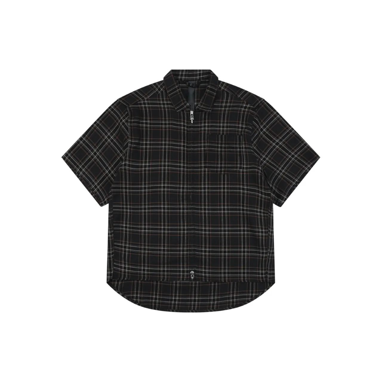 Plaid Cotton Oversized Short Sleeve T-Shirt