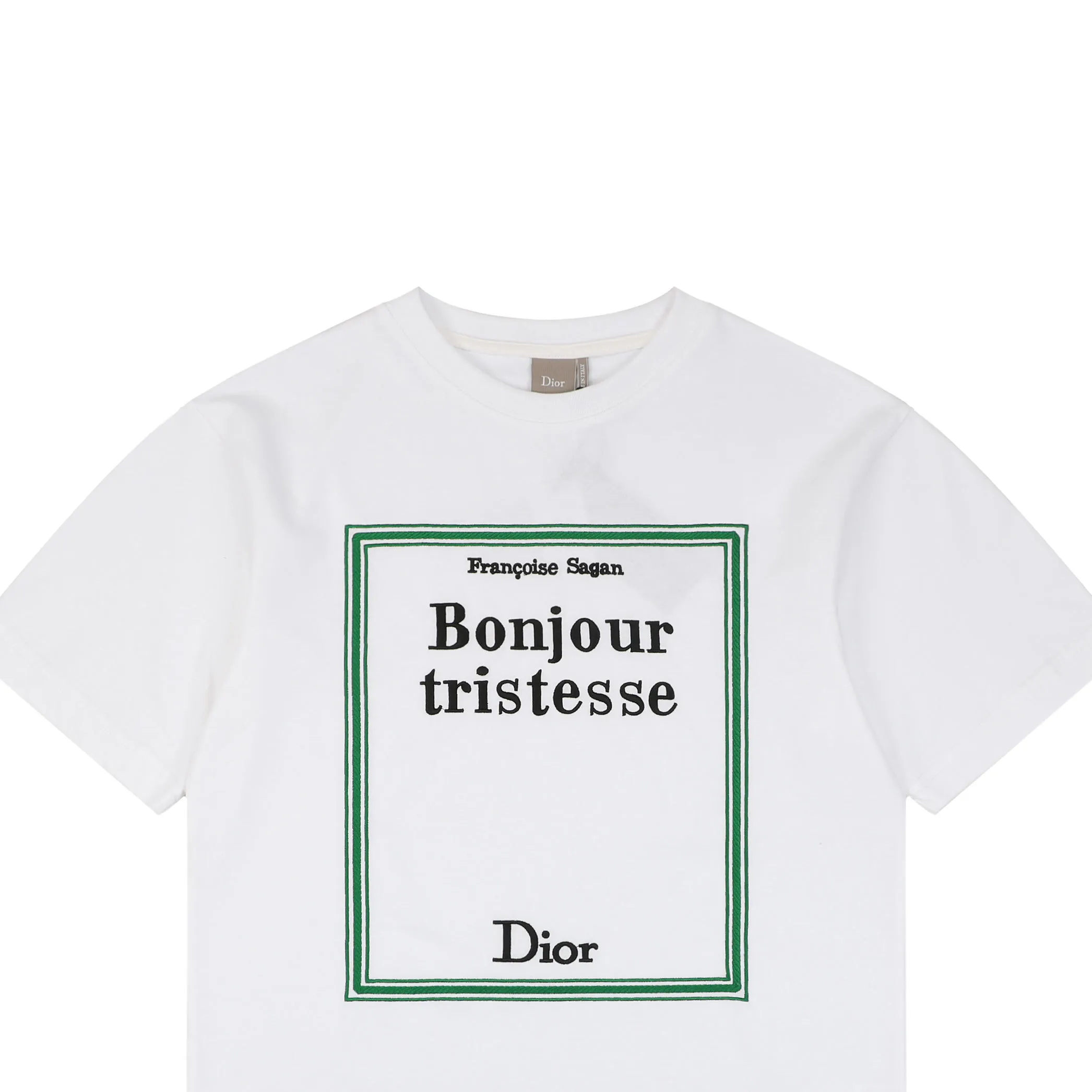 Thorn Poetry Embroidery Cotton T-Shirt - White - Details