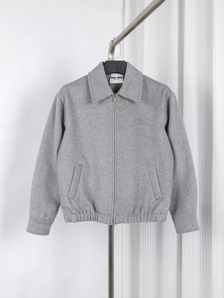 Wool Cashmere Logo Jacket