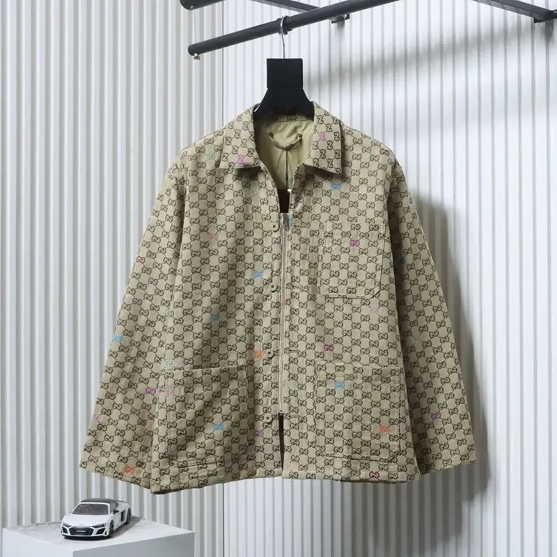 GGColorful Embroidered All-over Jacquard Zipper Jacket