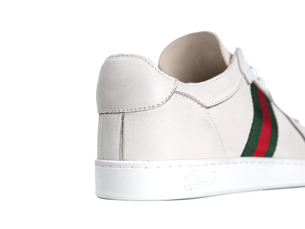 Ace Bee Embroidered Leather Sneaker White Green Red- Back