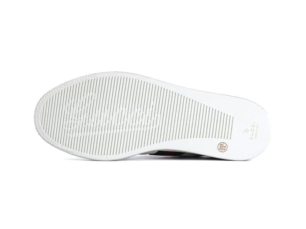 Ace Bee Embroidered Leather Sneaker White Green Red - Bottom