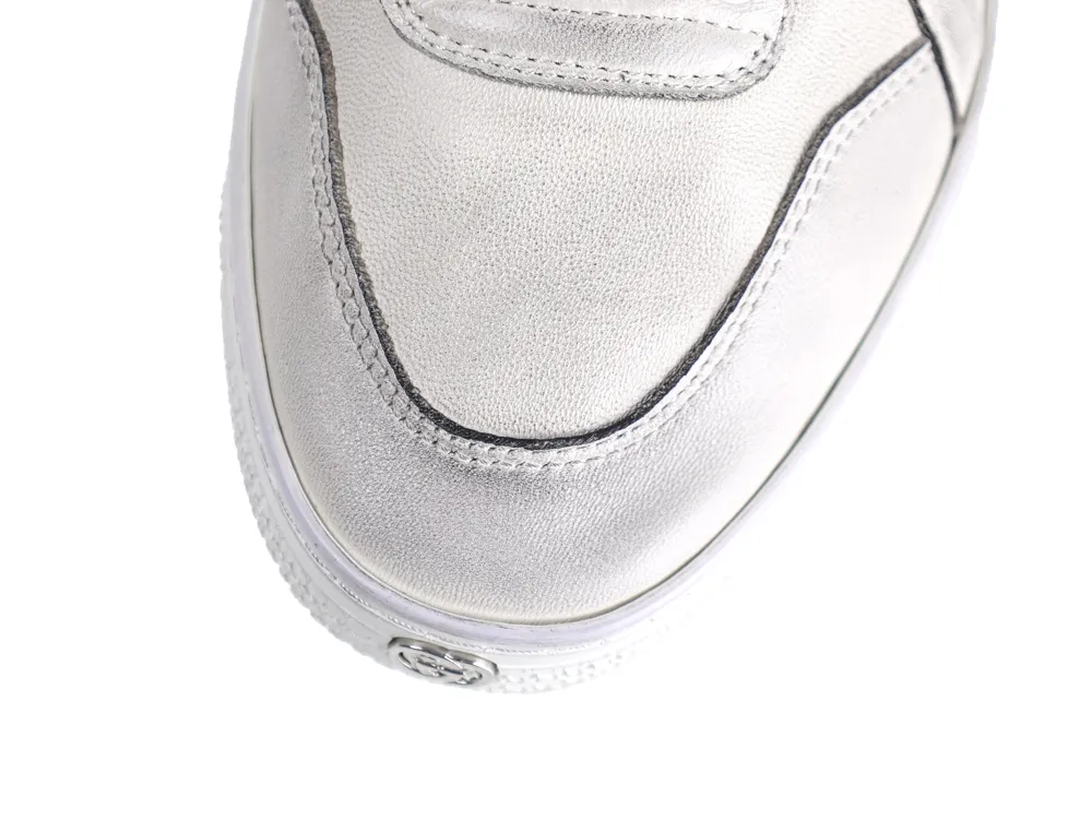 Ace Bee Embroidered Leather Sneaker White Green Red - Front