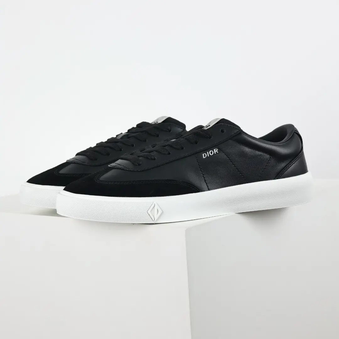 B101 Casual-Sneaker im Stil des „German Army Trainers“ Schwarz & Weiß1