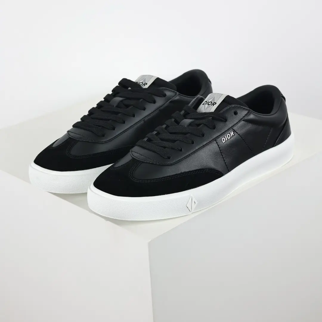 B101 Casual-Sneaker im Stil des „German Army Trainers“ Schwarz & Weiß7