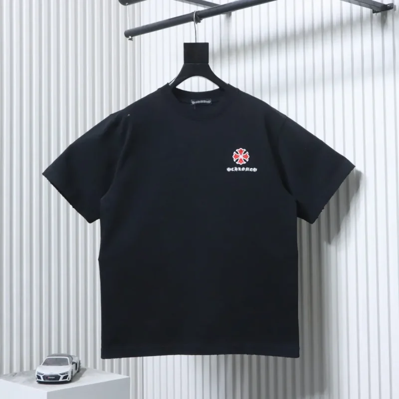 Cross Patch Embroidered Cotton T-Shirt