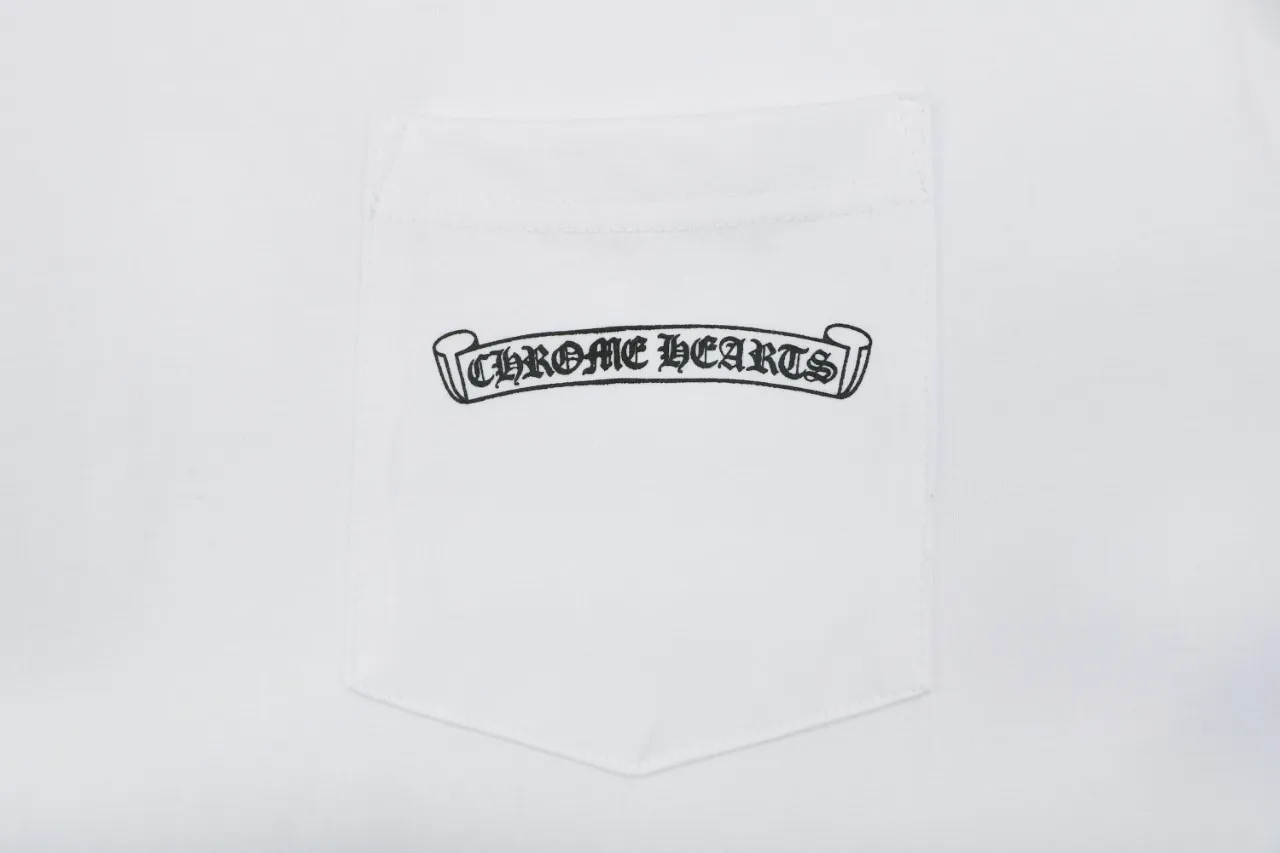 Cross Print Cotton T-Shirt - White - Logo 1