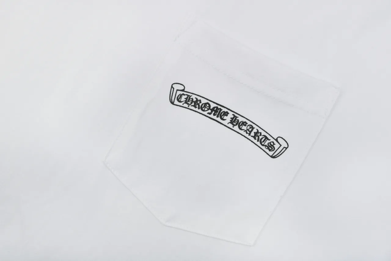 Cross Print Cotton T-Shirt - White - Logo 2