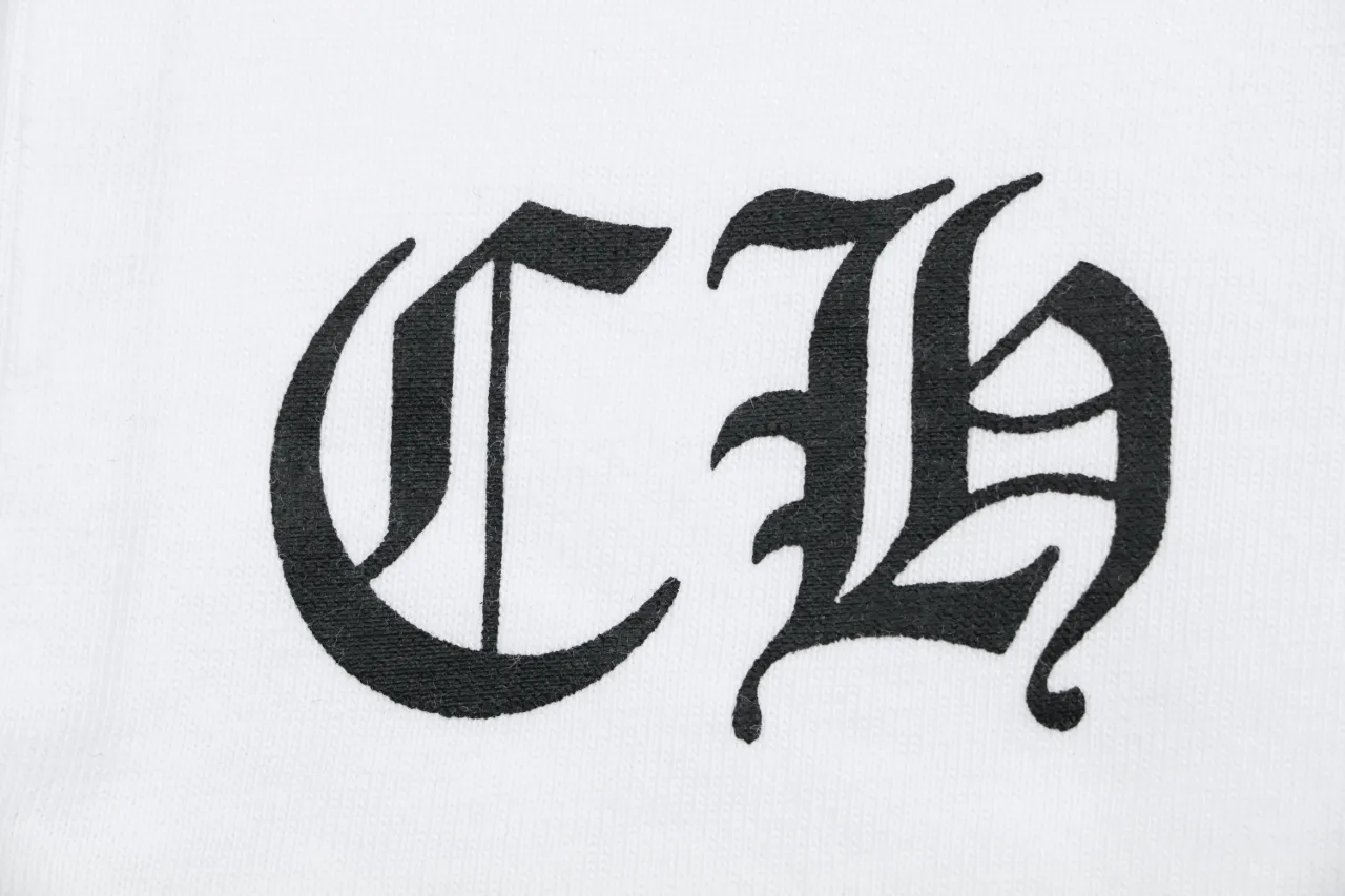 Cross Print Cotton T-Shirt - White - Logo 3