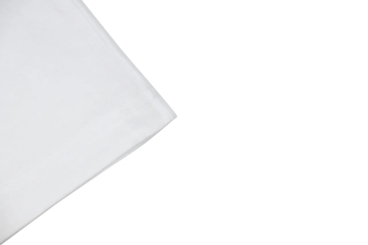 Cross Print Cotton T-Shirt - White - Sleeve