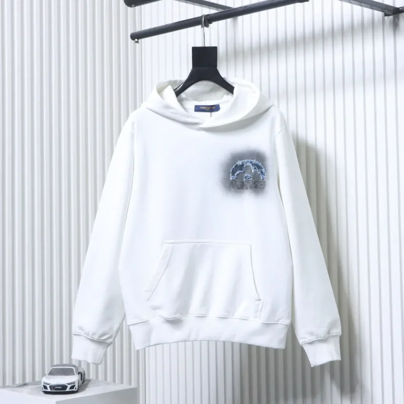 Denim Patchwork Distressed Hoodie