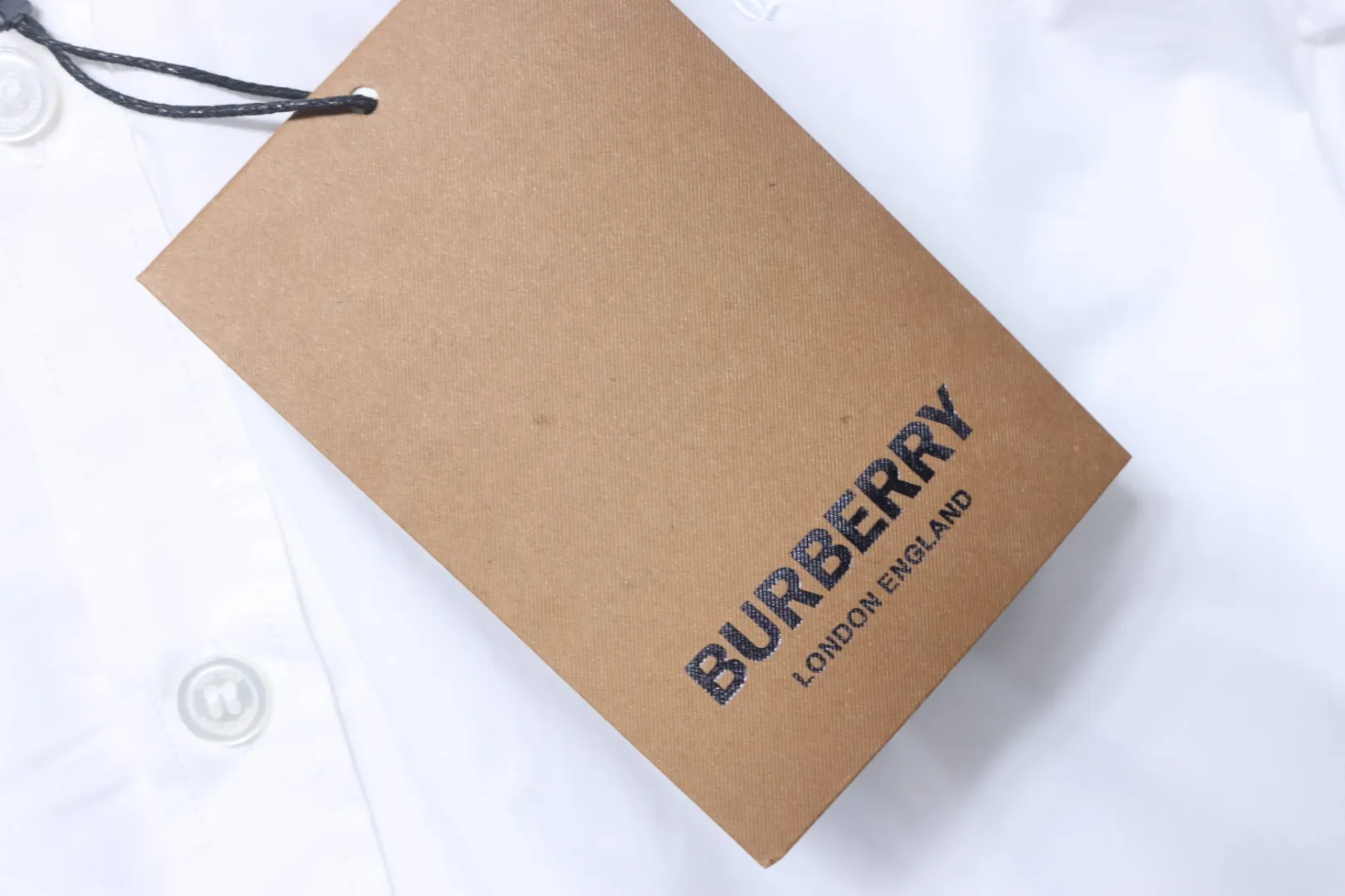 EKD Embroidered Cotton Poplin Long Sleeve Shirt - White - Tag 1