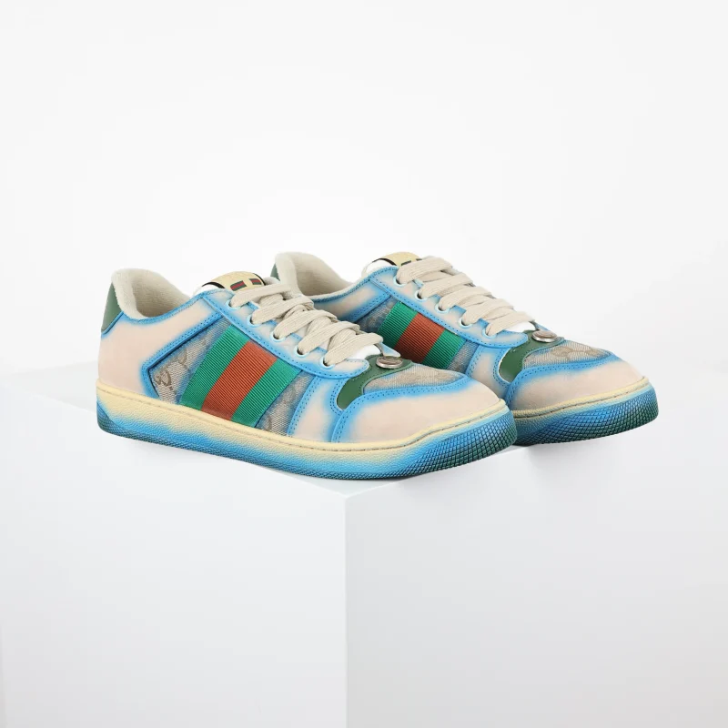 GG Screener Lace-up Sneakers, Blue Gradient