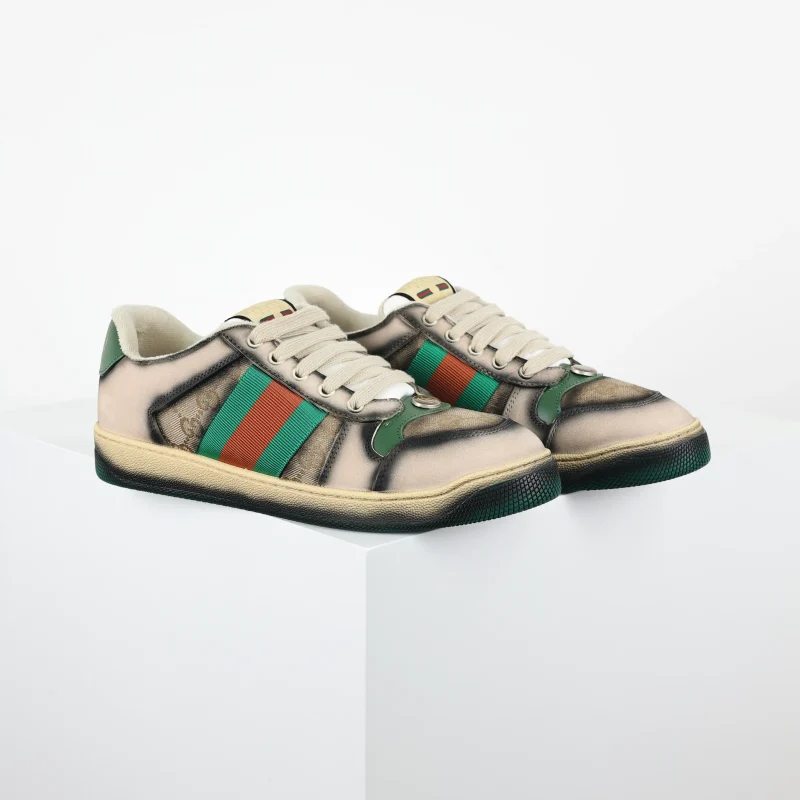GG Screener Lace-Up Sneakers in a Classic Distressed Look