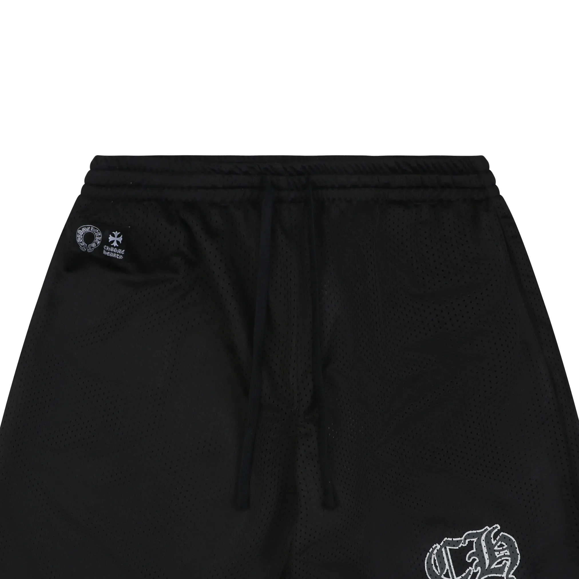 Glitter Script Mesh Shorts - Details