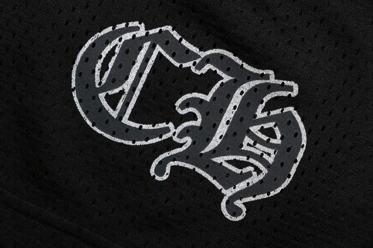 Glitter Script Mesh Shorts - Logo 2