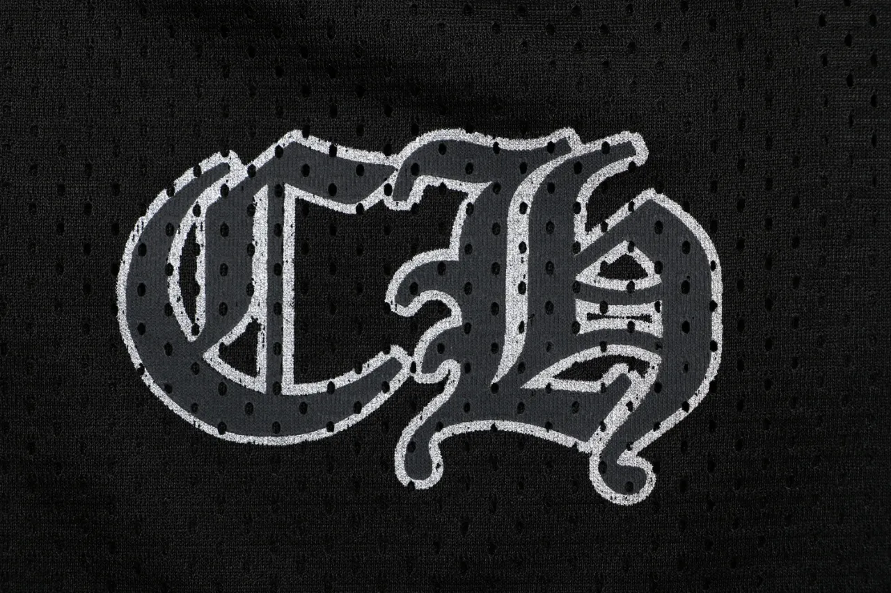 Glitter Script Mesh Shorts - Logo 3