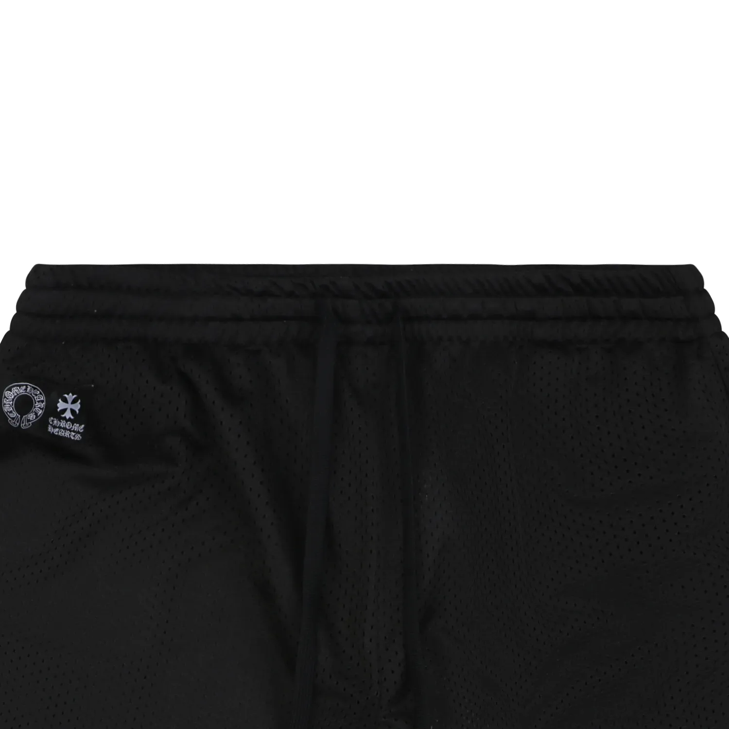 Glitter Script Mesh Shorts - Waistline