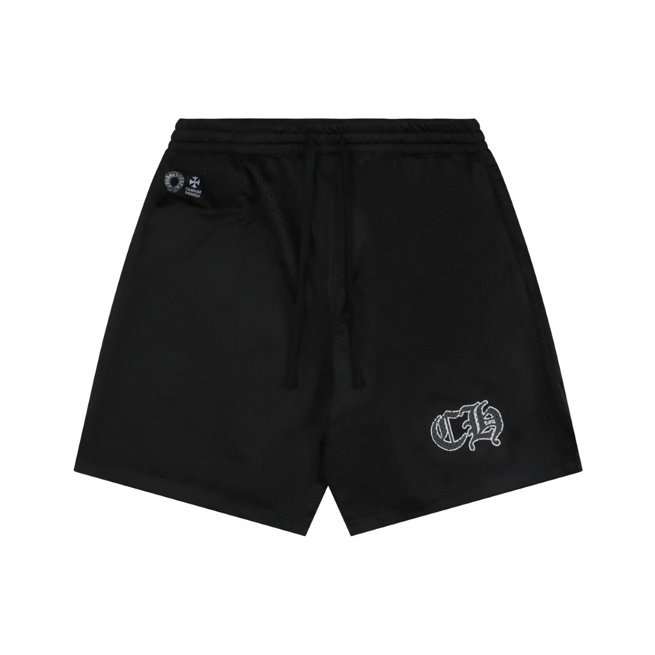 Glitter Script Mesh Shorts