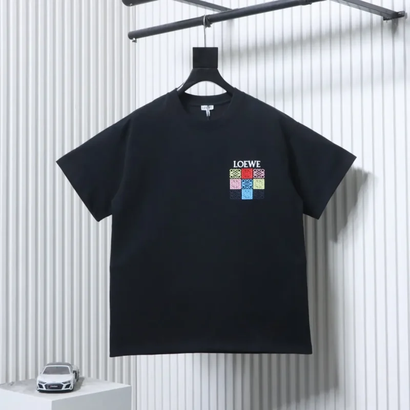 Grid Embroidered Logo Unisex T-Shirt