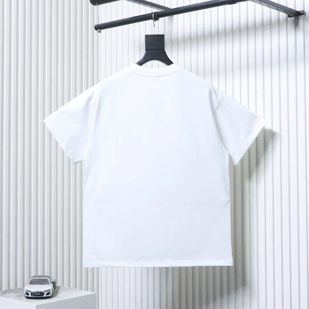 Grid Embroidered Logo Unisex T-Shirt - White - Back